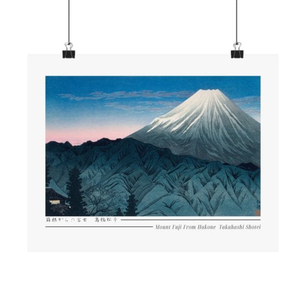 Front, 14″ x 11″ -Takahashi Shōtei Print – Mount Fuji From Hakone #011 (public domain reproduction) Takahashi Shōtei Print – Mount Fuji From Hakone #011 (public domain reproduction)
