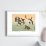 Ohara Koson Print - Frog's Sumo Horizontal #004