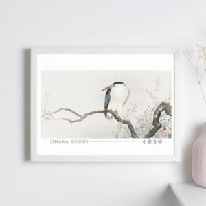Ohara Koson Print – Quack On Erratic Branch Horizontal #005 (public domain reproduction)