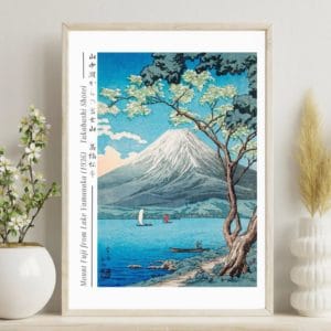 Takahashi Shōtei Print – Mount Fuji from Lake Yamanaka (1936) #002 (public domain reproduction)