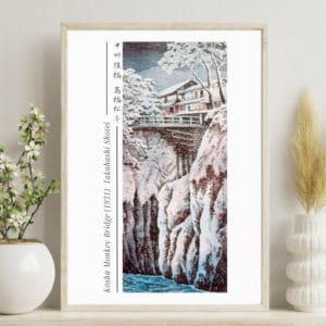 in frame - Takahashi Shōtei Print – Kōshū Monkey Bridge (1931) #017 (public domain reproduction) Takahashi Shōtei Print – Kōshū Monkey Bridge (1931) #017 (public domain reproduction)