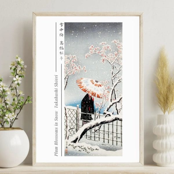 Takahashi Shōtei Print – Plum Blossoms in Snow #019 (public domain reproduction)
