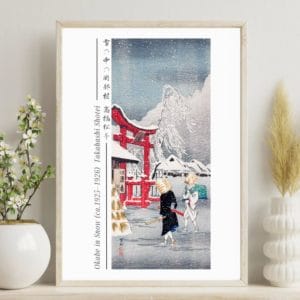 Takahashi Shōtei Print – Okabe in Snow (ca.1925–1926) #021 (public domain reproduction)