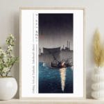 Takahashi Shōtei Print - Fishing Nets at Tsukuda  #023