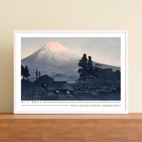 in frame - Takahashi Shōtei Print – Mount Fuji from Mizukubo Horizontal #007 (public domain reproduction) Takahashi Shōtei Print – Mount Fuji from Mizukubo Horizontal #007 (public domain reproduction)