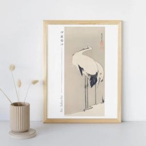 in frame -Itō Jakuchū Print – Two Cranes (1795) #003 (public domain reproduction) Itō Jakuchū Print – Two Cranes (1795) #003 (public domain reproduction)