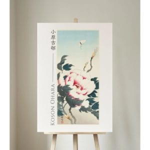 Ohara Koson Print – Peony With Butterfly #019 (public domain reproduction)