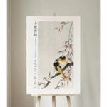 Ohara Koson Print - Two Sable Red Tails With Cherry Blossom  #044