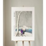Ohara Koson Print - Two Women In The Snow On The Yanagi Bridge  #003