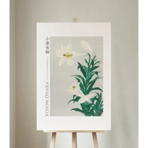 Ohara Koson Print – Lilies #055 (public domain reproduction)