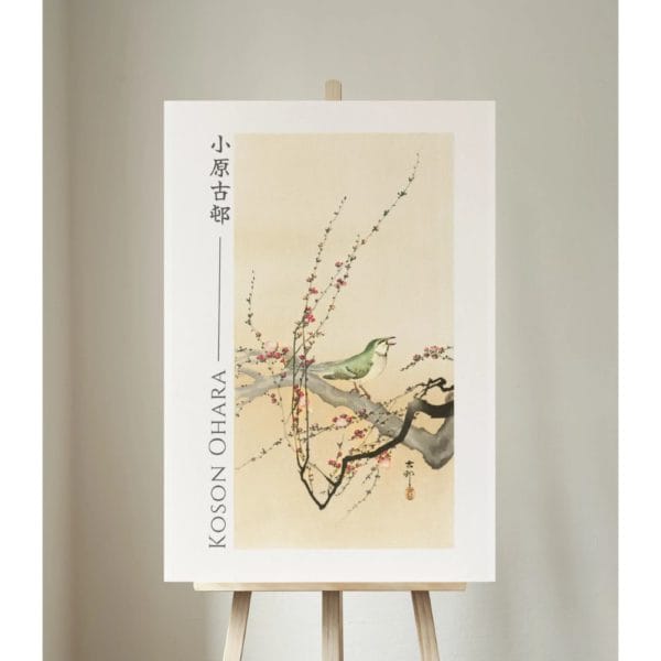 Ohara Koson Print – Songbird And Plum Blossom #059 (public domain reproduction)