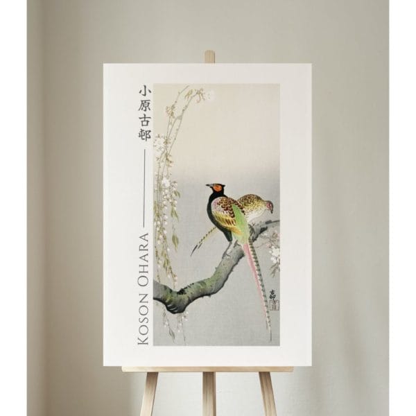 front image Ohara Koson Print – Pheasants And Cherry Blossom #064 (public domain reproduction) Ohara Koson Print – Pheasants And Cherry Blossom #064 (public domain reproduction)