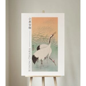 Ohara Koson Print – Two Cranes #065 (public domain reproduction)