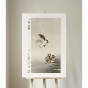 Ohara Koson Print – Sparrows #069 (public domain reproduction)