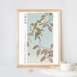 Ohara Koson Print - Japanese White-eyes On Branch  #072