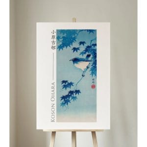 Ohara Koson Print – Robin on Maple Branch #095 (public domain reproduction)
