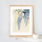 Ohara Koson Print - Swallows And Wisteria  #099