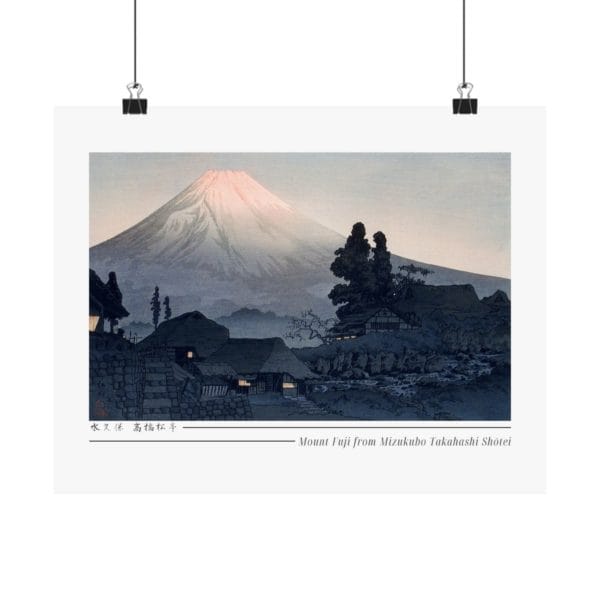 Front, 14″ x 11″ - Takahashi Shōtei Print – Mount Fuji from Mizukubo Horizontal #007 (public domain reproduction) Takahashi Shōtei Print – Mount Fuji from Mizukubo Horizontal #007 (public domain reproduction)