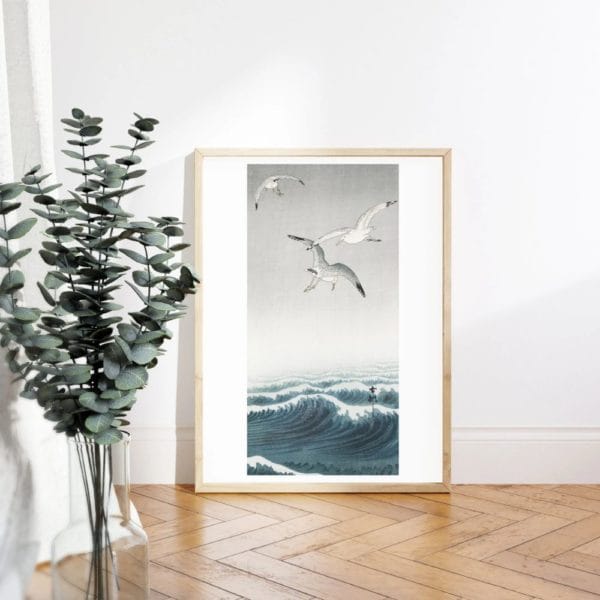 Ohara Koson Print – Three Seagulls #067 (public domain reproduction)