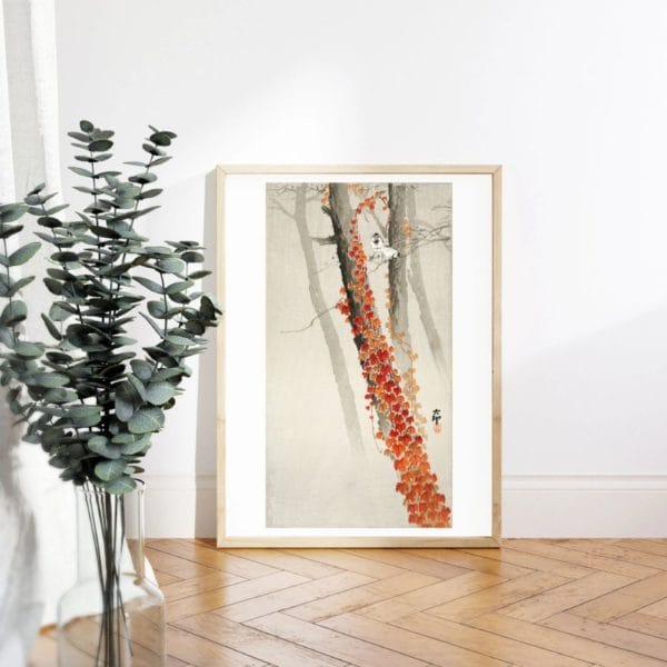 Ohara Koson Print – Red Ivy #078 (public domain reproduction)