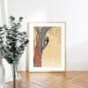 in frame Ohara Koson Print – Great Spotted Woodpecker In Tree With Red Ivy #081 (public domain reproduction) Ohara Koson Print – Great Spotted Woodpecker In Tree With Red Ivy #081 (public domain reproduction)