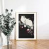 Ohara Koson Print – Two Cockatoo And Plum Blossom #085  (public domain reproduction)