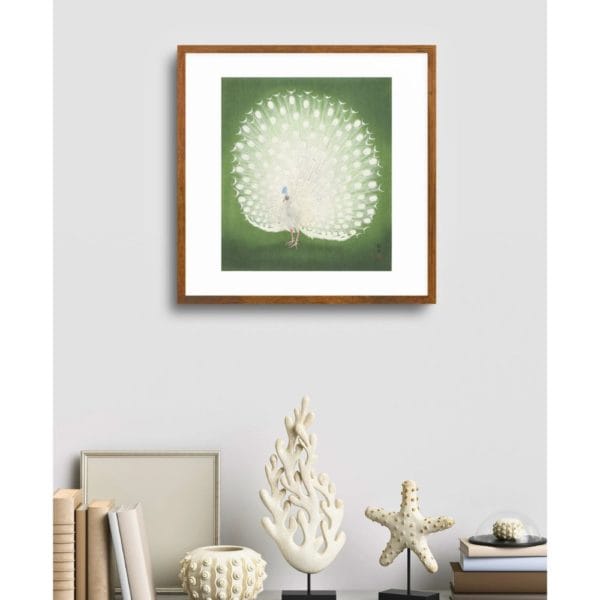in frame Ohara Koson Print – Peacock Square #006 (public domain reproduction) Ohara Koson Print – Peacock Square #006 (public domain reproduction)