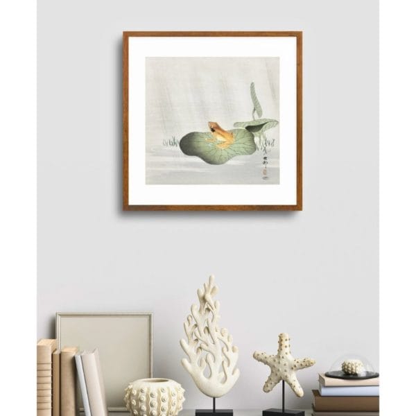in frame - Ohara Koson Print – Frog On Lotus Leaf Square #007 (public domain reproduction) Ohara Koson Print – Frog On Lotus Leaf Square #007 (public domain reproduction)