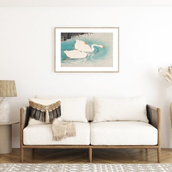 in frame - Ohara Koson Print – Geese amid Reeds Horizontal #003 (public domain reproduction) Ohara Koson Print – Geese amid Reeds Horizontal #003 (public domain reproduction)