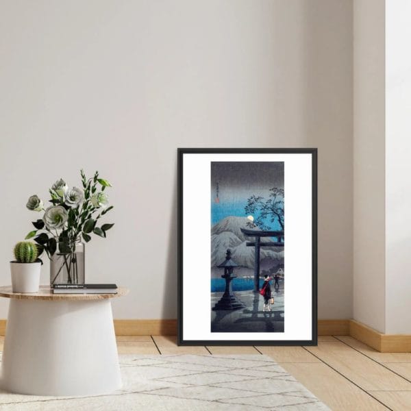 in frame - Takahashi Shōtei Print – Moon At Hakone Lake #020 (public domain reproduction) Takahashi Shōtei Print – Moon At Hakone Lake #020 (public domain reproduction)