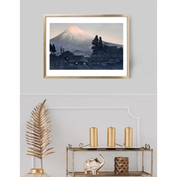 in frame on wall - Takahashi Shōtei Print – Mount Fuji from Mizukubo Horizontal #007 (public domain reproduction) Takahashi Shōtei Print – Mount Fuji from Mizukubo Horizontal #007 (public domain reproduction)