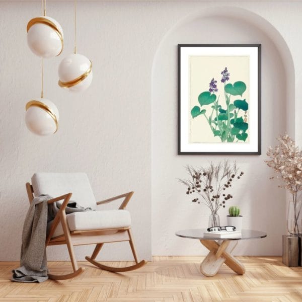 Ohara Koson Print – Blooming Hosta #016 (public domain reproduction)