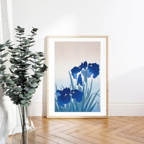 in frame Ohara Koson Print – Iris Flowers #052 (public domain reproduction) Ohara Koson Print – Iris Flowers #052 (public domain reproduction)