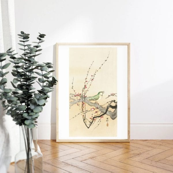 Ohara Koson Print – Songbird And Plum Blossom #059 (public domain reproduction)