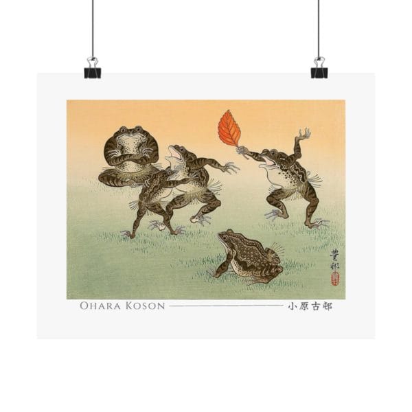 Front, 14″ x 11″ - Ohara Koson Print – Frog’s Sumo Horizontal #004 (public domain reproduction) Ohara Koson Print – Frog’s Sumo Horizontal #004 (public domain reproduction)