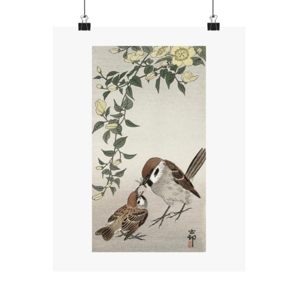 Front, 11″ x 14″ – Ohara Koson Print – Birds And Plants #011 (public domain reproduction) Ohara Koson Print – Birds And Plants #011 (public domain reproduction)