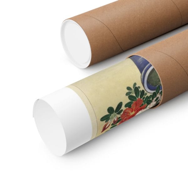 Close up, 11″ x 14″ Ohara Koson Print – Blooming Azalea In Blue Pot #010 (public domain reproduction) Ohara Koson Print – Blooming Azalea In Blue Pot #010 (public domain reproduction)