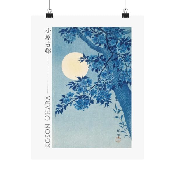 Front, 11″ x 14″ – Ohara Koson Print – Blossoming Cherry on a Moonlit Night #093 (public domain reproduction) Ohara Koson Print – Blossoming Cherry on a Moonlit Night #093 (public domain reproduction)
