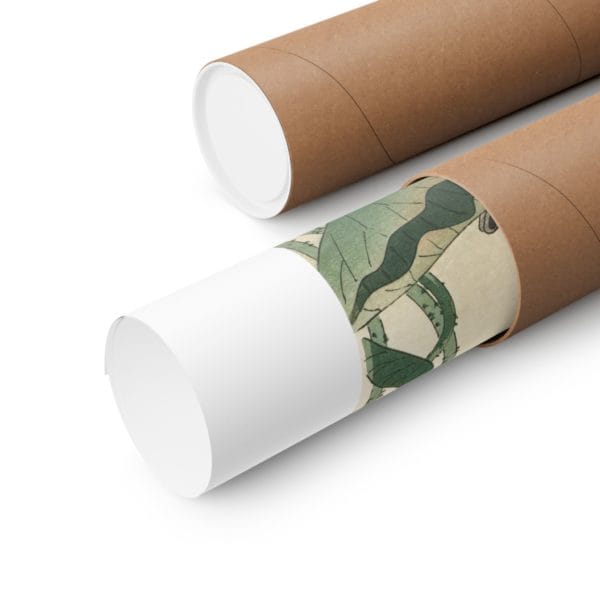 Close up, 11″ x 14″ Ohara Koson Print – Gallinule with Lotus Flowers #024 (public domain reproduction) Ohara Koson Print – Gallinule with Lotus Flowers #024 (public domain reproduction)