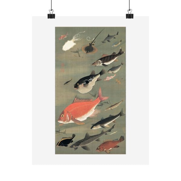 Front, 11″ x 14″ – Itō Jakuchū Print – Fish (18th century) #012 (public domain reproduction) Itō Jakuchū Print – Fish (18th century) #012 (public domain reproduction)