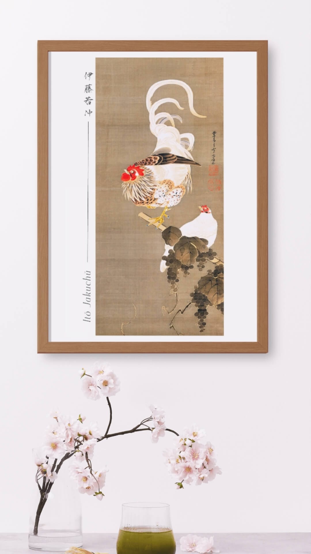 ito jakuchu frame on the wall