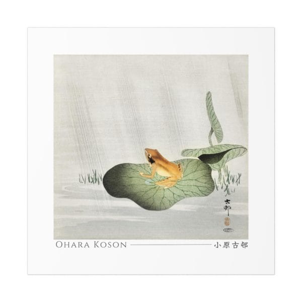 Front, 11_ x 11_, Ohara Koson Print – Frog On Lotus Leaf Square #007 (public domain reproduction) Ohara Koson Print – Frog On Lotus Leaf Square #007 (public domain reproduction)
