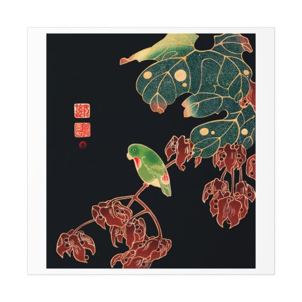 Itō Jakuchū Print – The Paroquet (ca. 1900) #002 (public domain reproduction