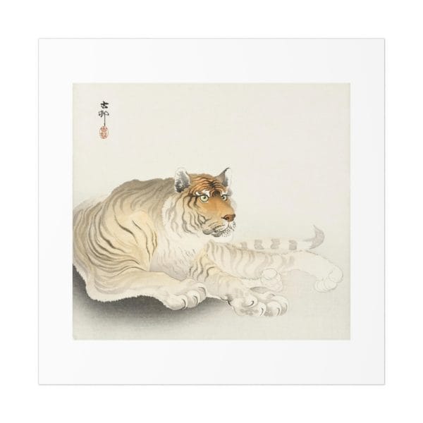 Front, 11_ x 11_, Ohara Koson Print – Tiger Square #003 (public domain reproduction) Ohara Koson Print – Tiger Square #003 (public domain reproduction)