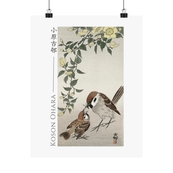 Front, 11″ x 14″ – Ohara Koson Print – Birds And Plants #011 (public domain reproduction) Ohara Koson Print – Birds And Plants #011 (public domain reproduction)