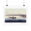 Ohara Koson Print – Boats and Setting Sun Horizontal #001 (public domain reproduction)