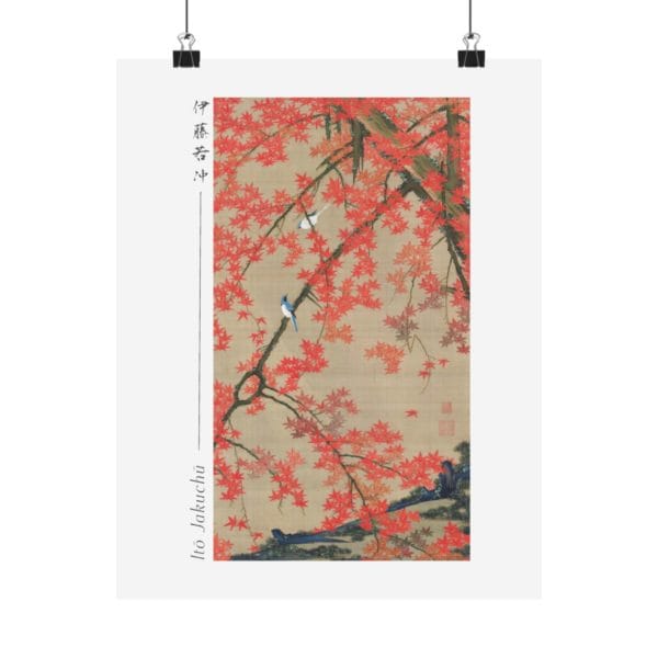 Front, 11″ x 14″ – Itō Jakuchū Print – Maple Tree and Small Birds (circa 1765–1766) #028 (public domain reproduction) Itō Jakuchū Print – Maple Tree and Small Birds (circa 1765–1766) #028 (public domain reproduction)