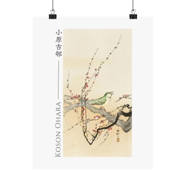 Ohara Koson Print – Songbird And Plum Blossom #059 (public domain reproduction)