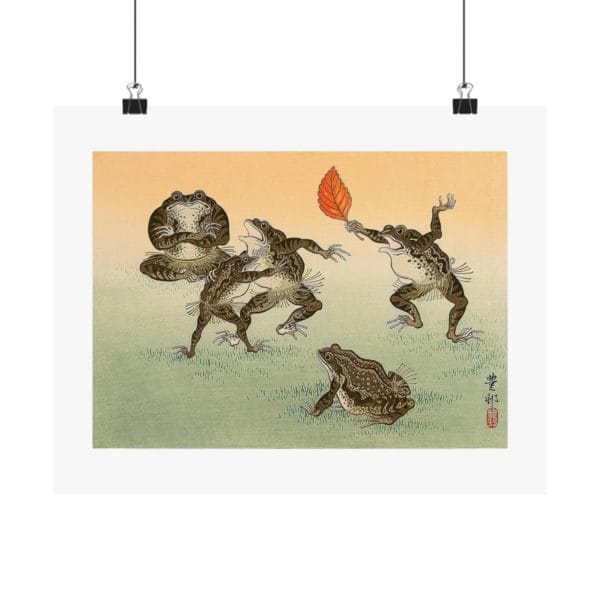 Front, 14″ x 11″ - Ohara Koson Print – Frog’s Sumo Horizontal #004 (public domain reproduction) Ohara Koson Print – Frog’s Sumo Horizontal #004 (public domain reproduction)