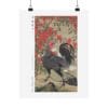 Itō Jakuchū Print – Black rooster and nandin (18th century) #010 (public domain reproduction)